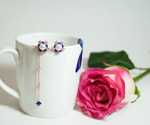 Fashion Drop Earrings with Blue Crystals - CHANCEUSES