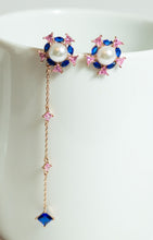 Fashion Drop Earrings with Blue Crystals - CHANCEUSES