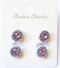 Fashion Earrings with Violet Crystals - CHANCEUSES