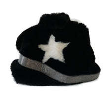 Black Faux Fur Bag with Studded Strap - CHANCEUSES