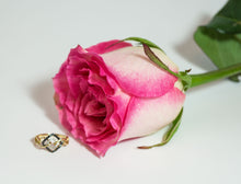 Solid 14k Yellow Gold Ring with Diamond & Saphire - CHANCEUSES