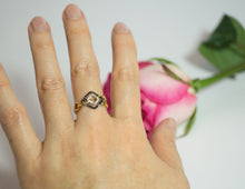 Solid 14k Yellow Gold Ring with Diamond & Saphire - CHANCEUSES