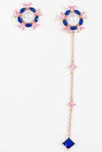 Fashion Drop Earrings with Blue Crystals - CHANCEUSES