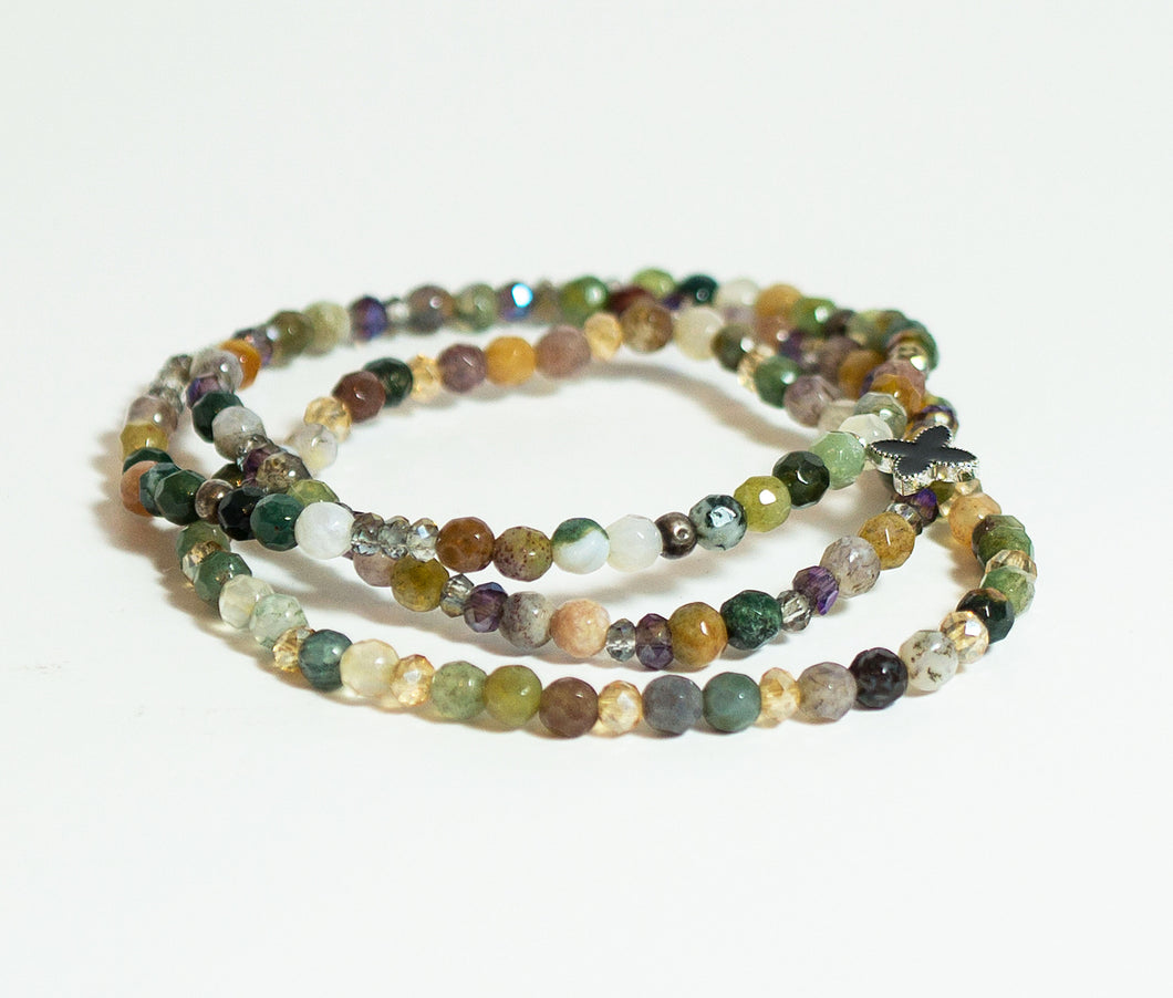Natural Stone Agate Bead Bracelet - CHANCEUSES