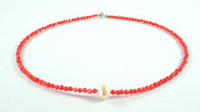 Red Jade Necklace with A Mother Pearl - CHANCEUSES