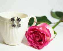 Fashion Earrings with Violet Crystals - CHANCEUSES