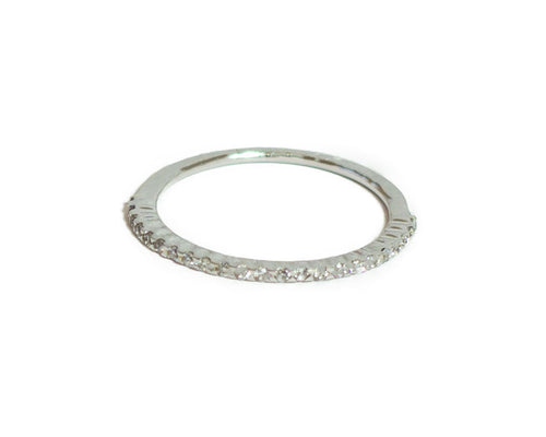 Solid 18k White Gold Ring with Diamonds - CHANCEUSES